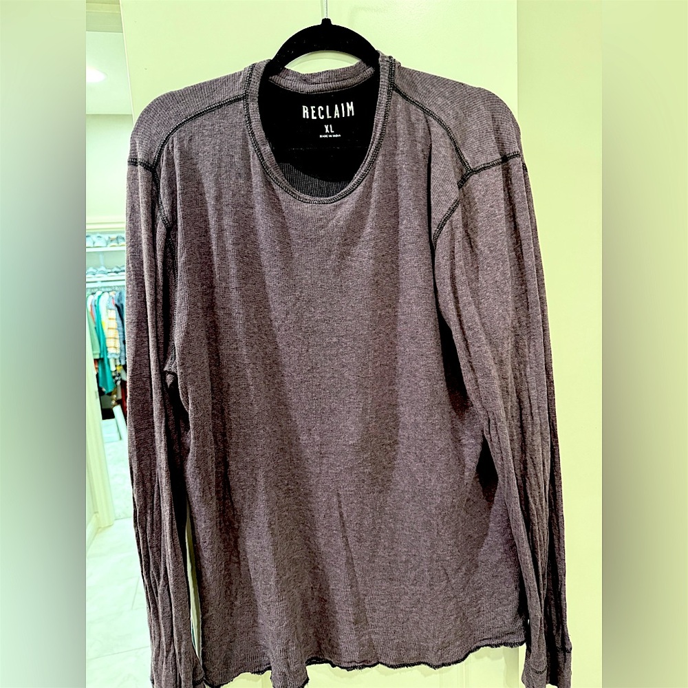 Reclaim Men’s Purple Heathered Thermal Long Sleeved Shirt